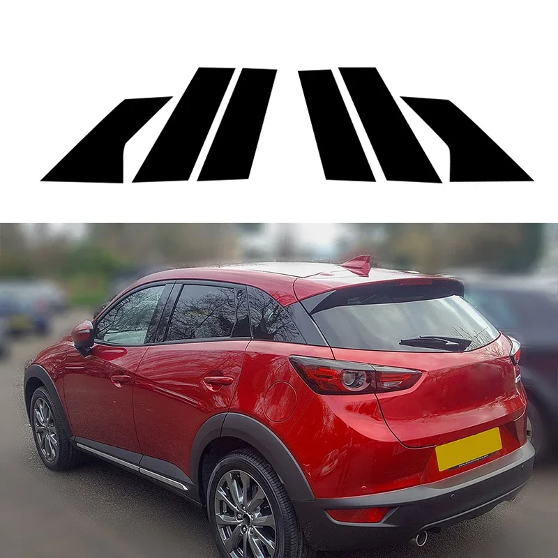 Car Pillar Posts Molding Cover Decoration for Mazda CX-3 CX3 2016 2017 2018 2019 2020 2021 Window Trim BC Column Stickers