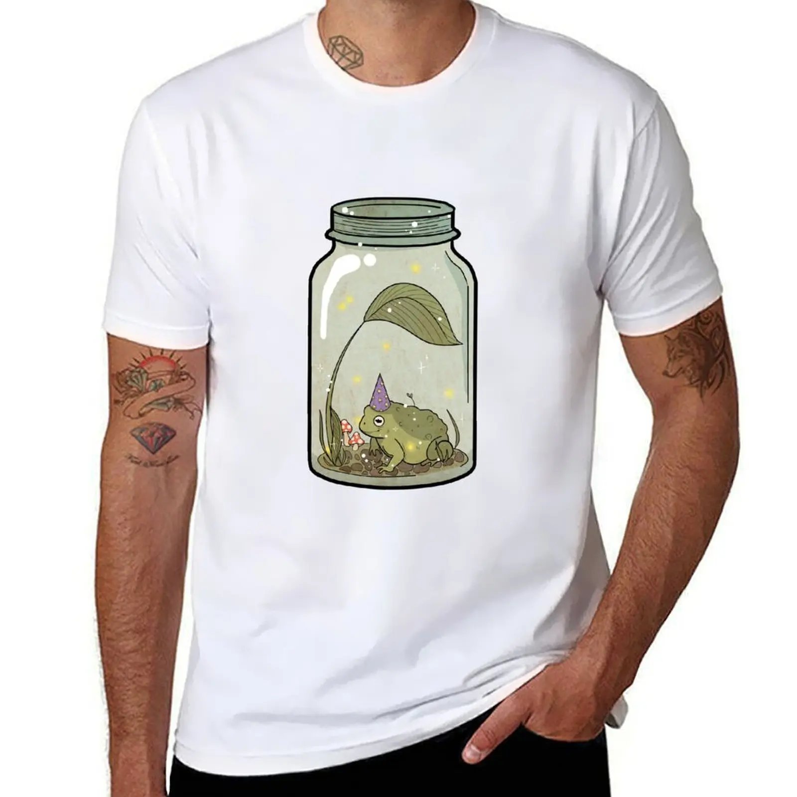 

wizard frog in mason jar T-Shirt man t shirts high quality luxury brand t shirts cotton 100% T-Shirt