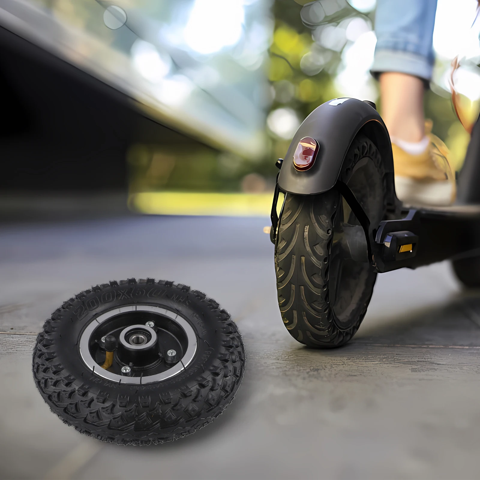 Aluminum Alloy Skateboard Wheel 200x50 Wheel Black Color Large Synchronous Wheel 10mm Axle Hole 200mm Diameter