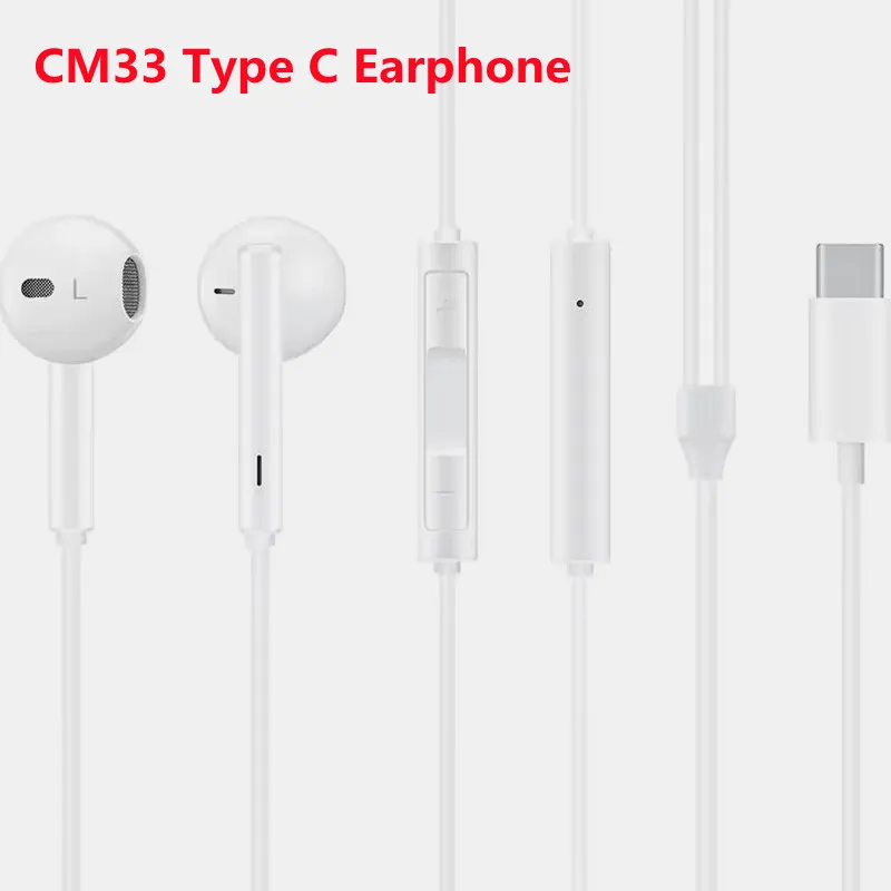 Original For HUAWEI Type C Earphone CM33 With Microphone Volume Control For Mate 60 50 40 Pro Pura 70 P50 P40 P60 Pro Nova 11 10