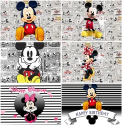 Birthday Party Comic Books Backgrounds Disney Cartoon Mickey Mouse Poster Supplies Backdrops Photocall Decorstion Custom Banner