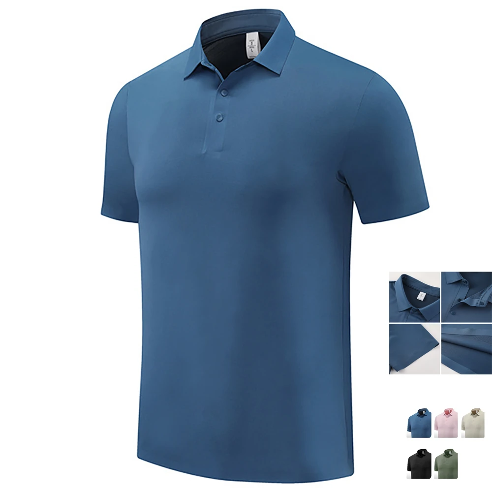 

Mens Short Sleeve Polo Shirts Lightweight Moisture Wicking Athletic Casual Button Golf T-Shirts Fashion Tee Shirts Gym Pullover