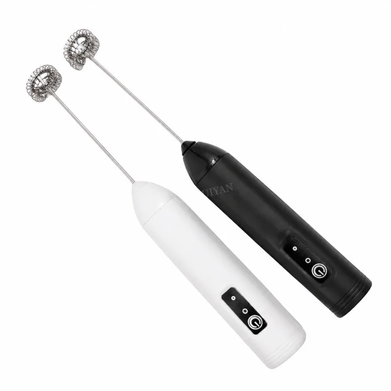Electric Milk Frother USB Rechargeable Handheld Egg Beater 3 Speeds Foam Maker Mixer Coffee Drink Frothing Wand Foamer Kitchen