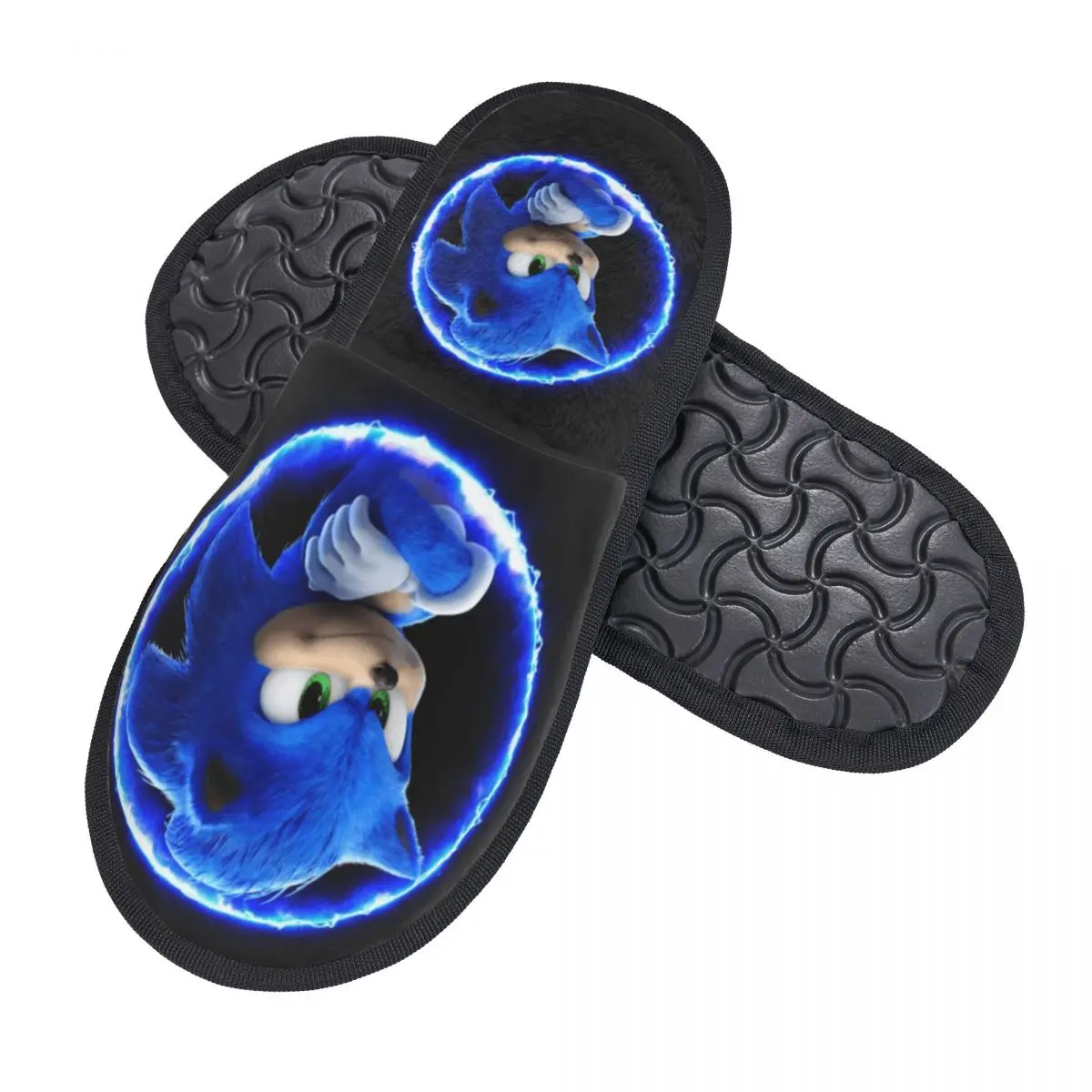 Custom S-Sonics  Memory Foam Slippers Women Cozy Warm Cartoon Game House Slippers