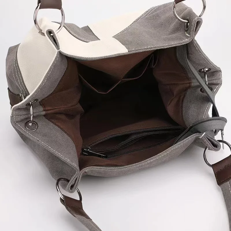 Canvas Women\'s Bag Splicing Tote Bag Large Capacity Handbag Fashion Shoulder Bags Messenger Bag bolsos para mujer borsa donna