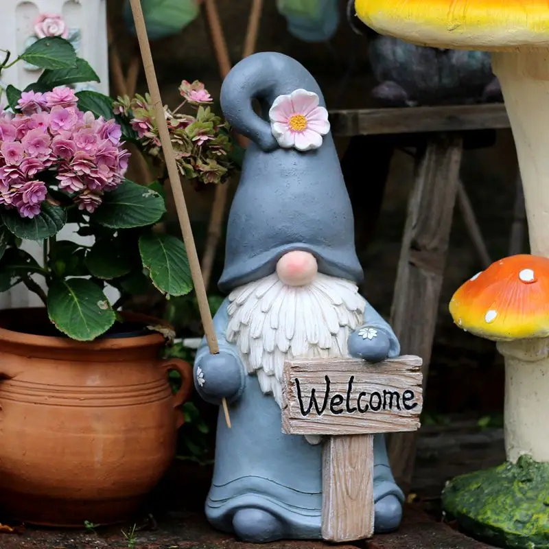 Magic Wizard Incense Statue Vintage Garden Dwarf Ornament for Outdoor Fairy Tale Miniature Figurine