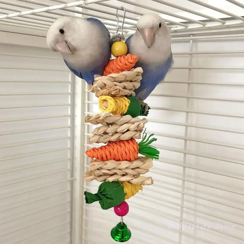 Bird Chew Toy Chewing Carrot Ratten Ball for Chinchillas Guinea Pigs Squirrels Oral Care Improves Dental-Health Bird Supplies