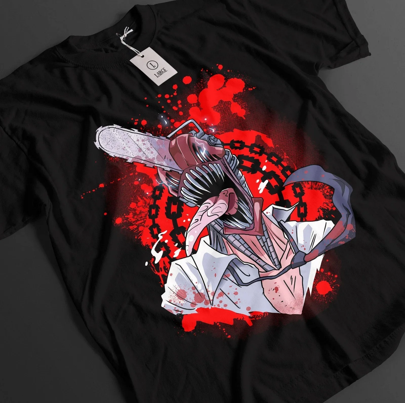 Chainsaw Man Denji Vs Zombie Devil Oversized Anime Graphic T-Shirt Cotton Men Women Streetwear Tee