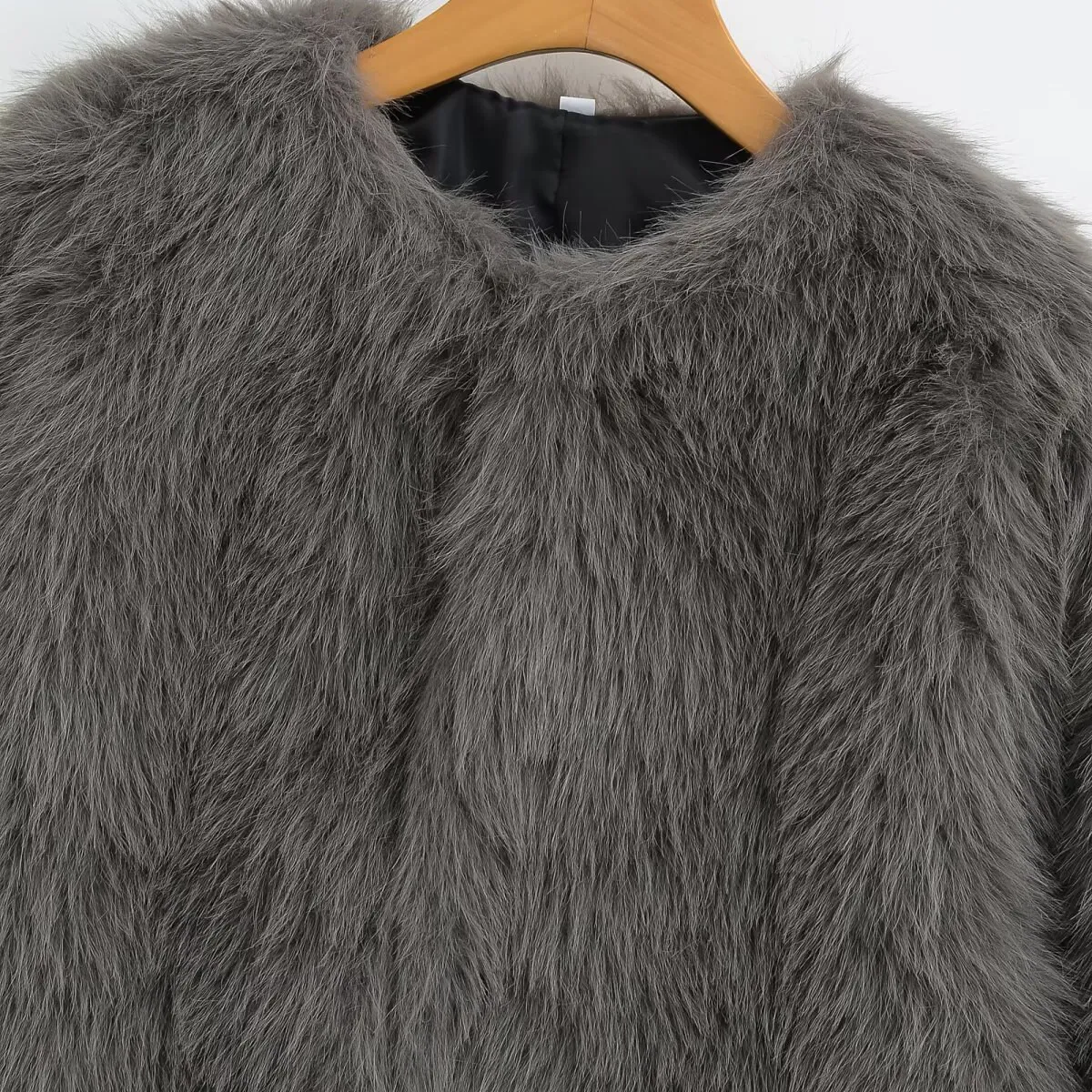 JNLEAOG Abrigo Corto de Piel Sintética para Mujer, Diseño de Moda de Invierno, E, Cortavientos, de Fibra de Poliéster,...