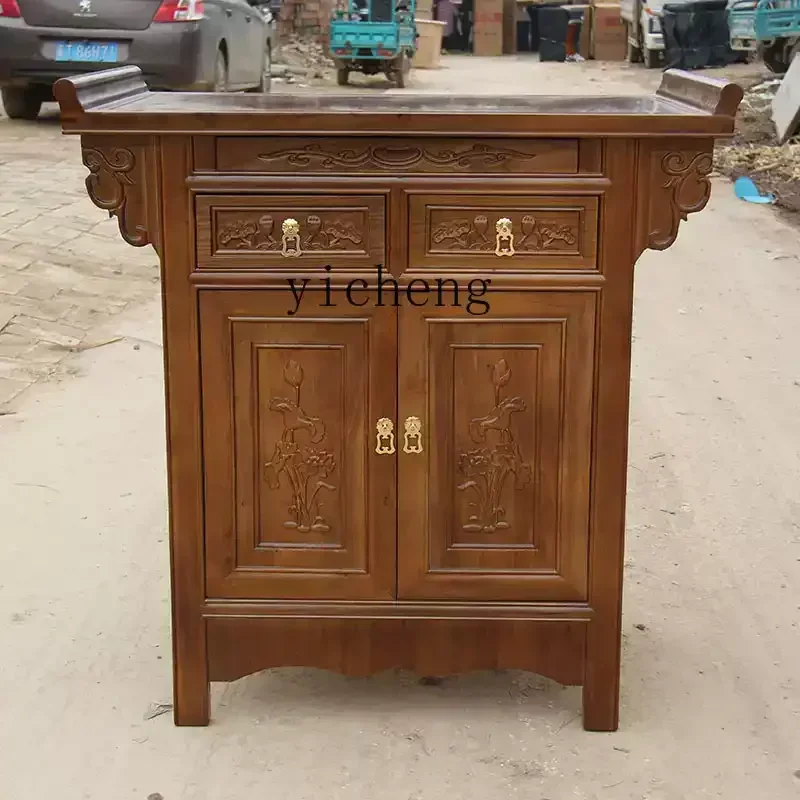 FG-8  Household Shrine Solid Wood Incense Case Devotion Platform Temple Bodhisattva God of Wealth Buddha Table