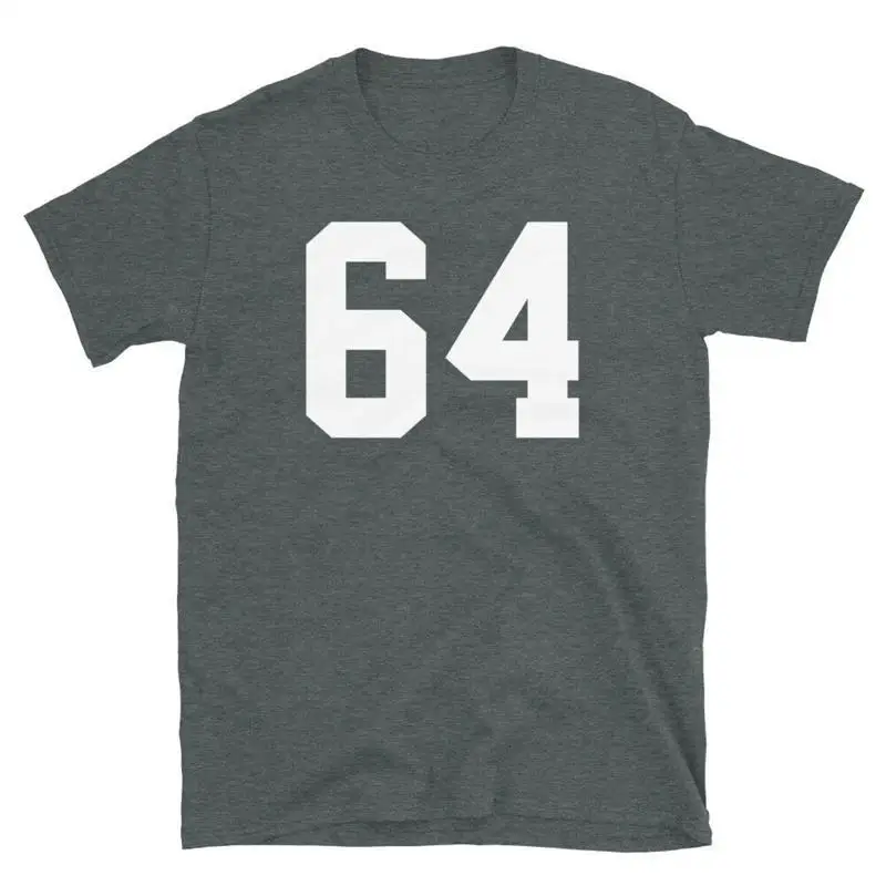 Team Uniform Jersey Number 64 Birthday Varsity Short Sleeve Unisex T Shirt