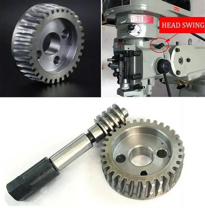 

NEW 2pcs CNC Milling Machine Parts -Adjustable Worm +Turbine Gear For Bridgeport Mill Tool