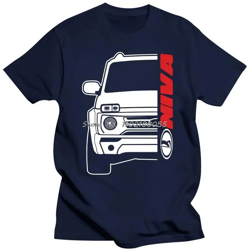 New Lada Niva Bronto Car Auto Black T-Shirt 100% Cotton Tshirt Men O-neck Tees Harajuku Streetwear