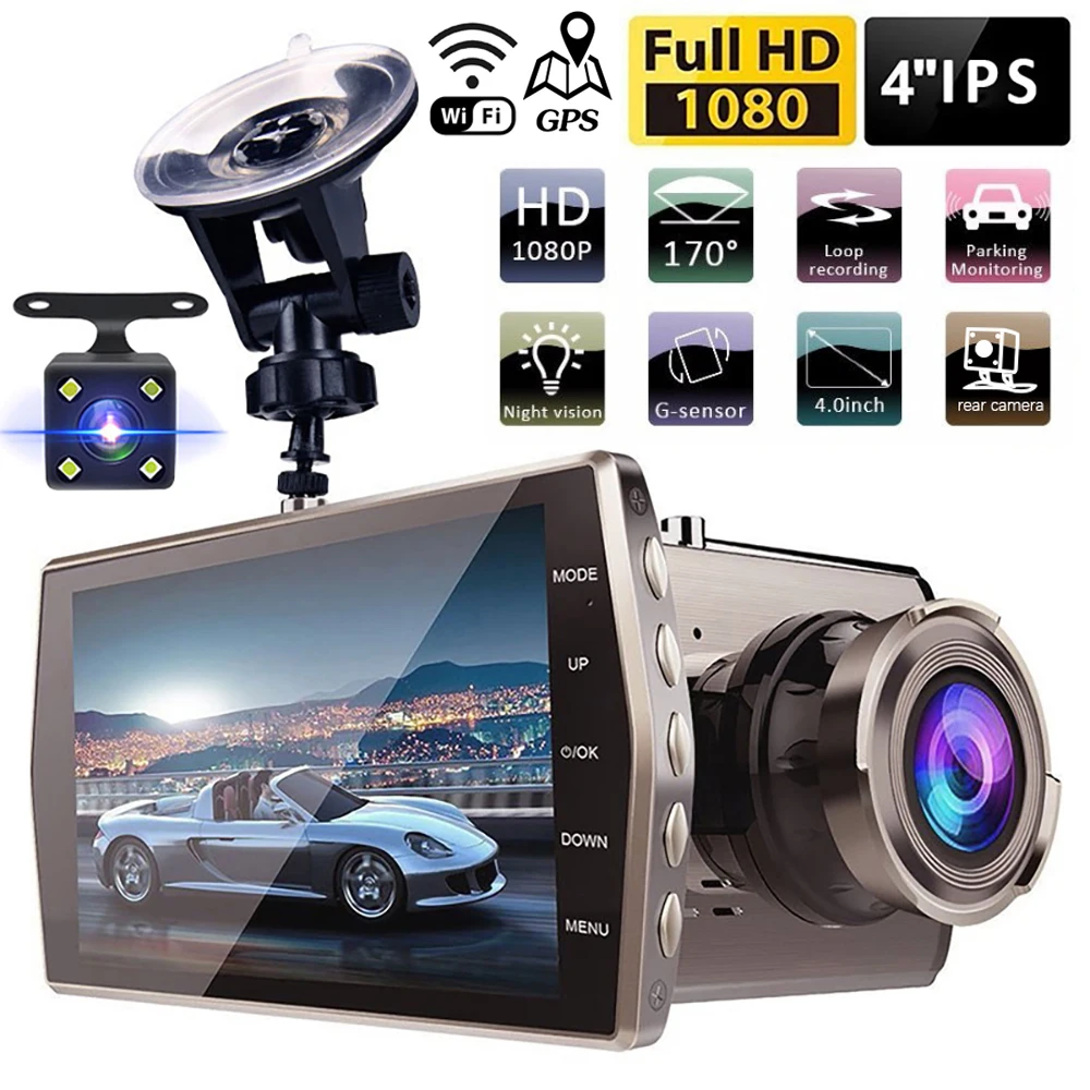 

Автомобильный видеорегистратор WiFi Full HD 1080P, видеорегистратор с камерой заднего вида, Автомобильный видеорегистратор с ночным видением, Автомобильный видеорегистратор, видеорегистратор GPS, автомобильные аксессуары