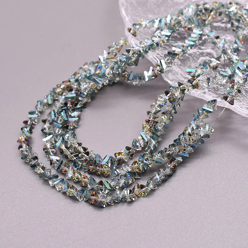 AAA High Quality 6mm Faceted Triangle Glass Beads Loose Spacer Glass Beads For Jewelry Making Earrings DIY