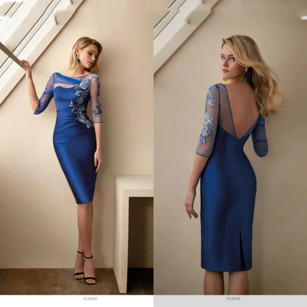 

Elegant ladies tulle crewneck decal Mermaid Luxury Custom Evening dress Sexy backless wrap buttocks formal PROM party dress