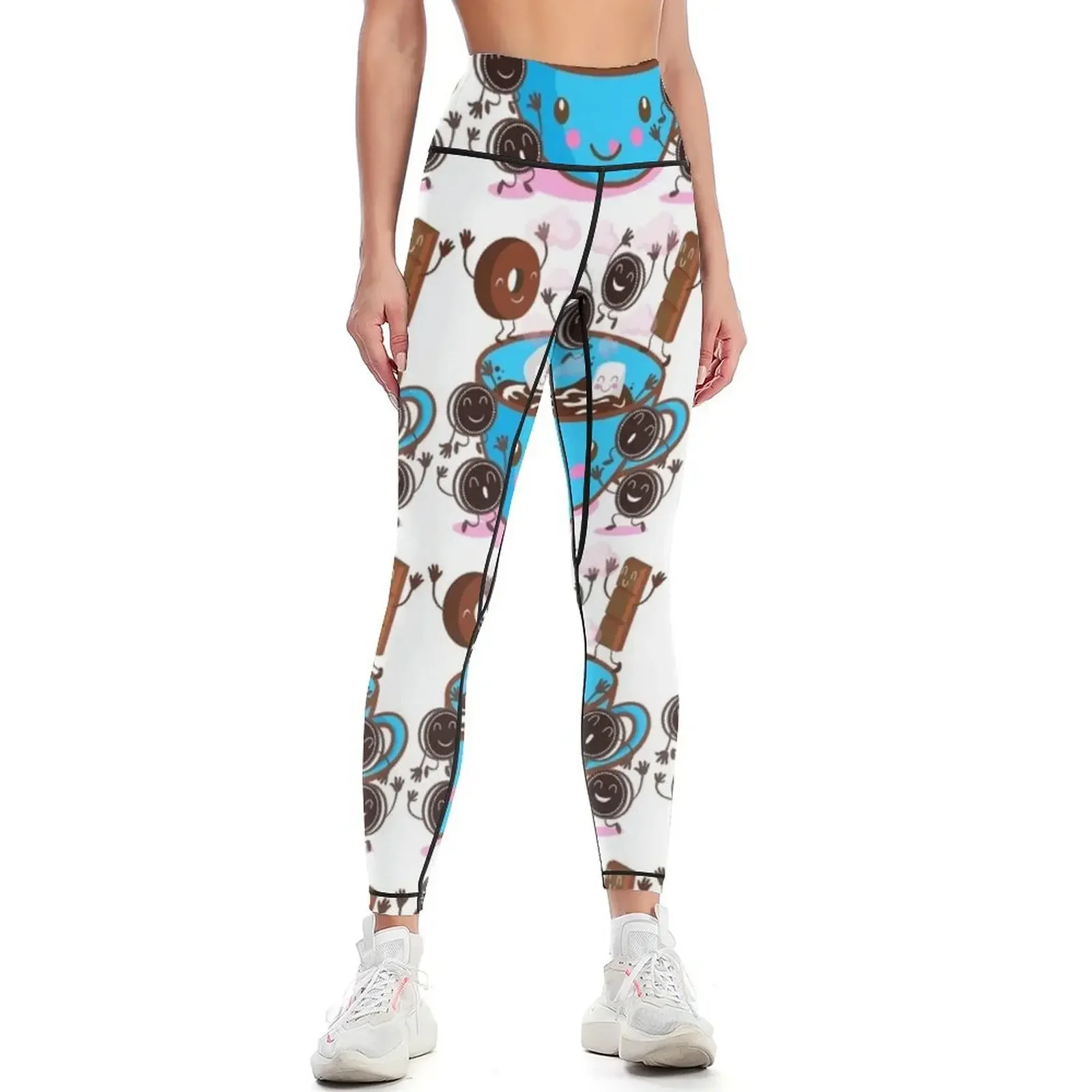 

Cute Hot Chocolate Leggings Women sports gym wear flared sports for push up Womens Leggings