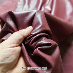0.7mm Wine Red Sheepskin.First Layer Leather.Real leather Fabric.Handmade DIY For Down Jackets.Leather Jacket.Whole Sheepskin