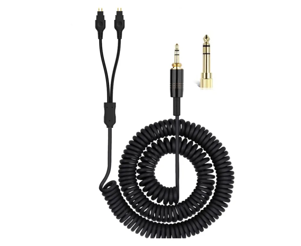 Hochwertiges Audiokabel für HD580 HD600 HD650 HD660S HD6XX Headset 3,5mm+6,35mm auf 3,5mm Stecker Spiralkabel – Detail 5