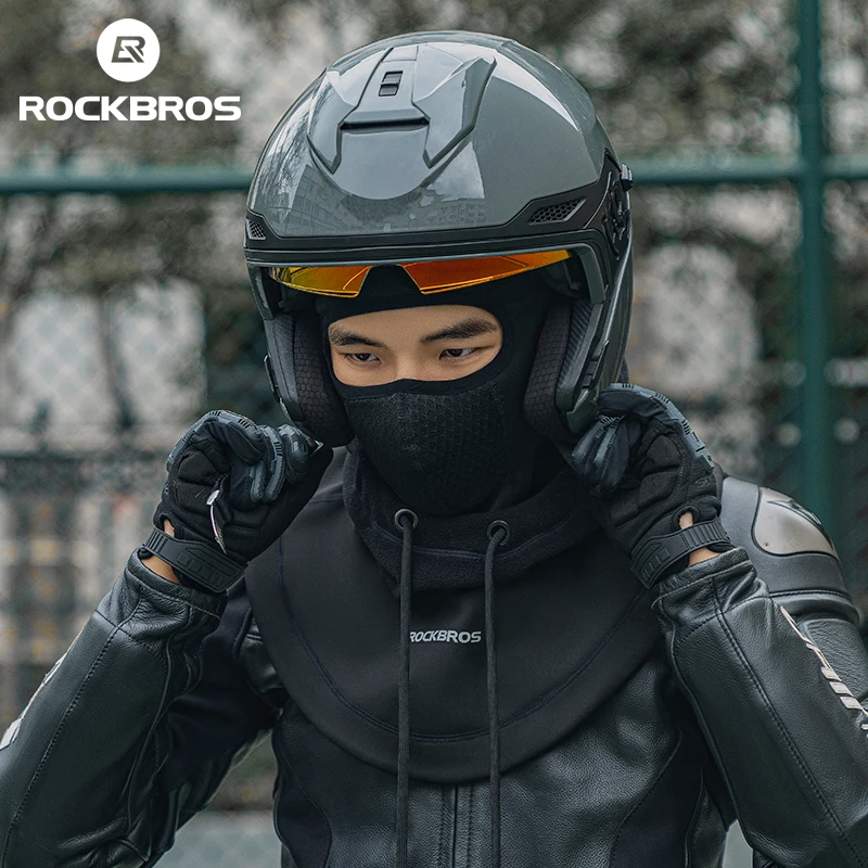 ROCKBROS Bike Scarf Balaclava Winter Warm Windproof Full Face Mask Cover Headwear Bike Motorcycle Helmet Liner Bandana Velvet