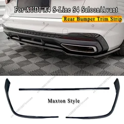 Audi A4 S-Line S4 B9 Facelift 2019-2024 세단/Avant 리어 범퍼 트림 스트립 스포일러 스플리터 Maxton Style Black Modified