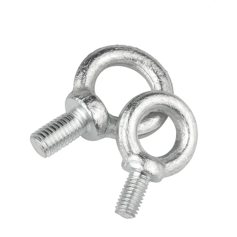 M6 M8 M10 M12 M14 M16 M18 M20 baja karbon putih, baut mata angkat seng cincin bulat pengencang sekrup