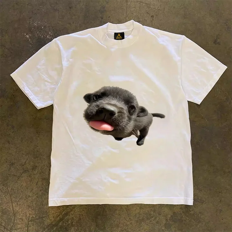 Loose Fit Cotton T-Shirt Unisex Short Sleeve Double Thread UPUPXIA Hero Print Sweat Absorbent round Neck Casual Summer Top