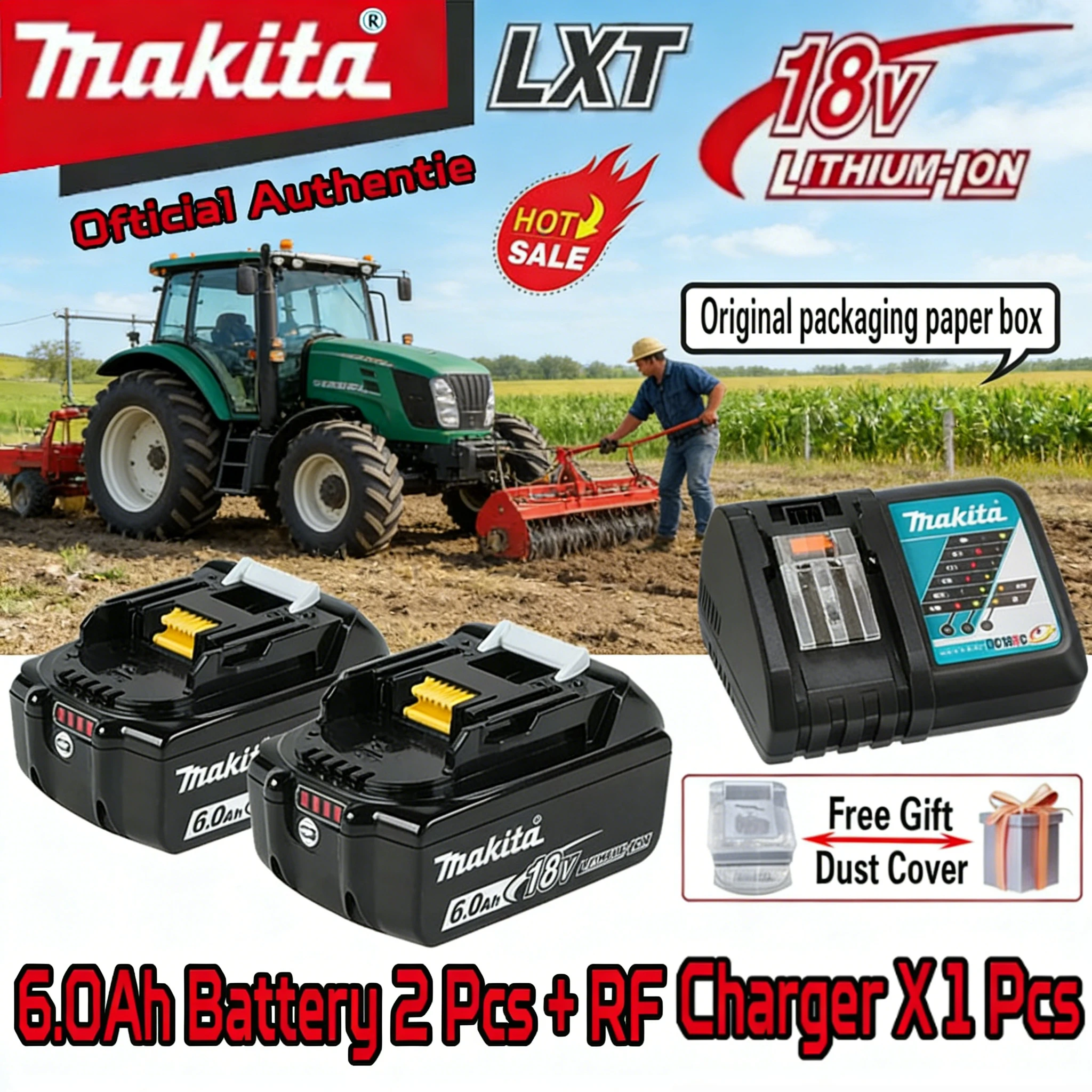 

Véritable Makita 6Ah pour Makita18V batterie BL1860B BL1840 BL1830B BL1850B BL1850 BL1860 batterie au Lithium de remplacement