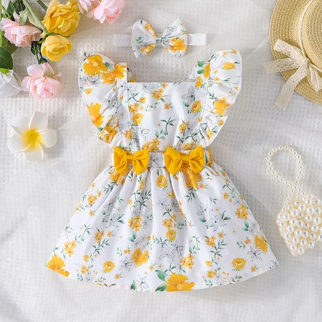 Silkberry Baby Floral Princess Dress 3 24m Butterfly Sleeve For Girls