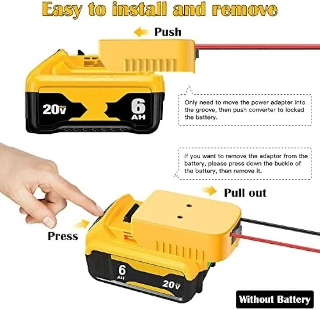 Imagem -05 - Conversor de Bateria Dewalt com Interruptor Inversor Roda Elétrica Buck Boost Regulador de Tensão 20a 240w dc 20v a 12v Diy