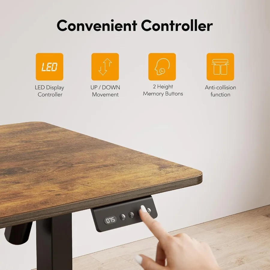 مكتب قائم على شكل حرف L 63 زاوية مكتب قائم على الجلوس حامل على شكل حرف L مكتب قابل للتعديل مع لوح لصق علوي بني ريفي #6