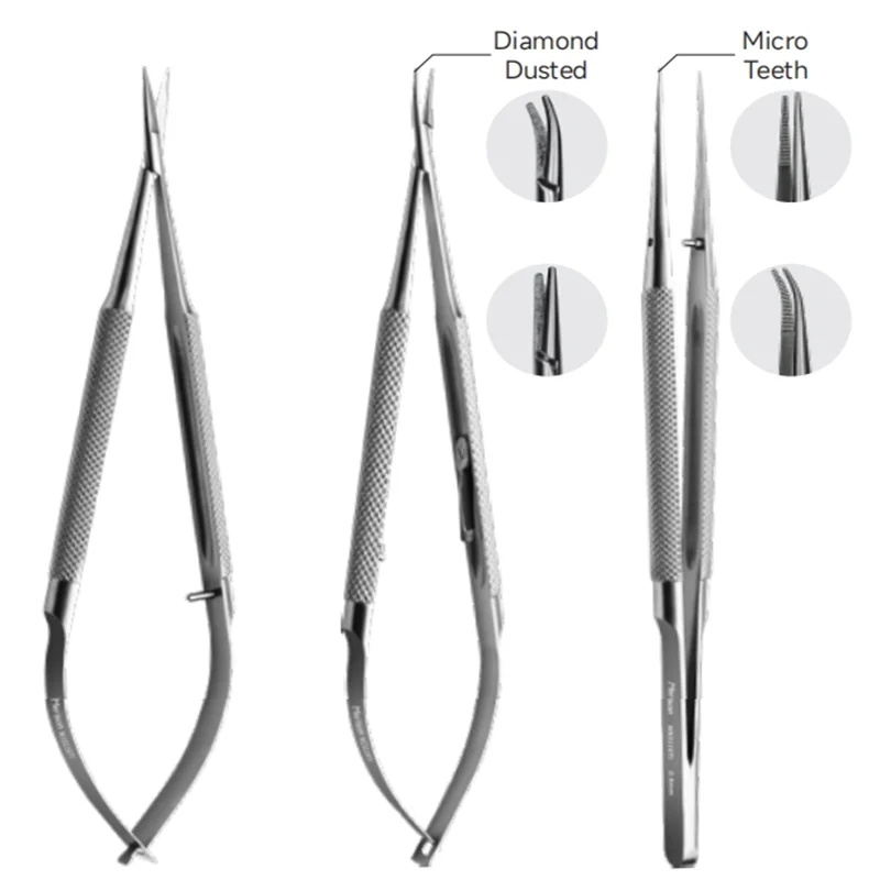 

Merison Dental Microsurgical instrument Kit Titanium Alloy & Stainless Steel 160mm Scissor Needle Holder Tissue Plier