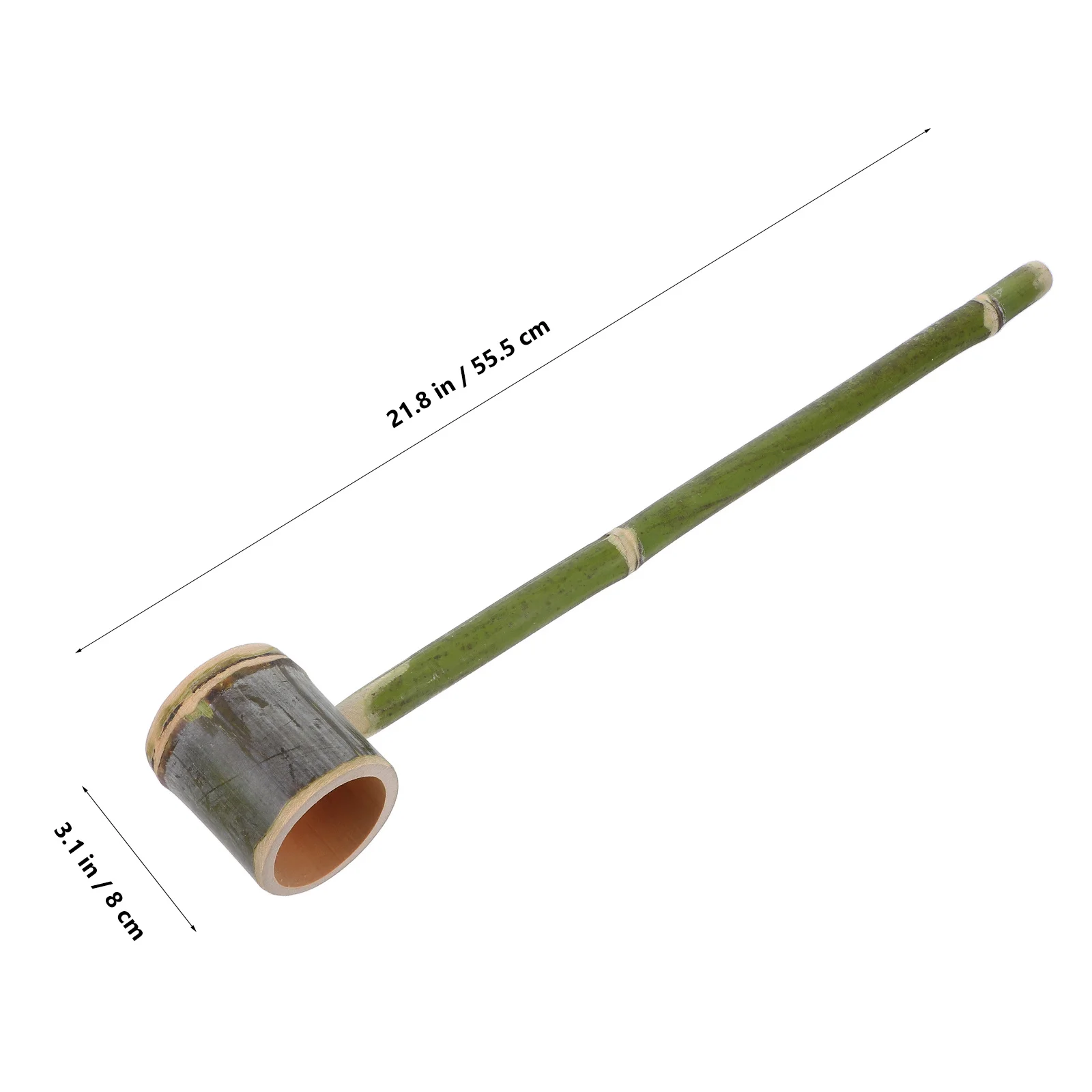 ملعقة مياه بمقبض طويل من أنبوب الخيزران بتصميم عتيق، عملية صب ناعمة مثالية لاستخدام حديقة المطبخ