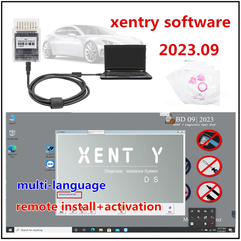 Newest Xentry 2023.09 Diagnostic Software Remote Install Activate for Tactrix Openport 2.0 ECU Chip Tuning Tool MB STAR C4 C5 C6