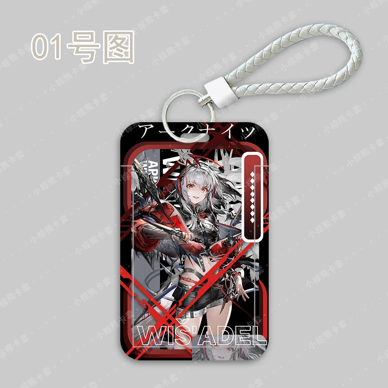 Anime Arknights Cosplay Ferrule Set Keychain Campus Card Sliding Closure Document Case Backpack Pendant Cute Birthday Xmas Gift