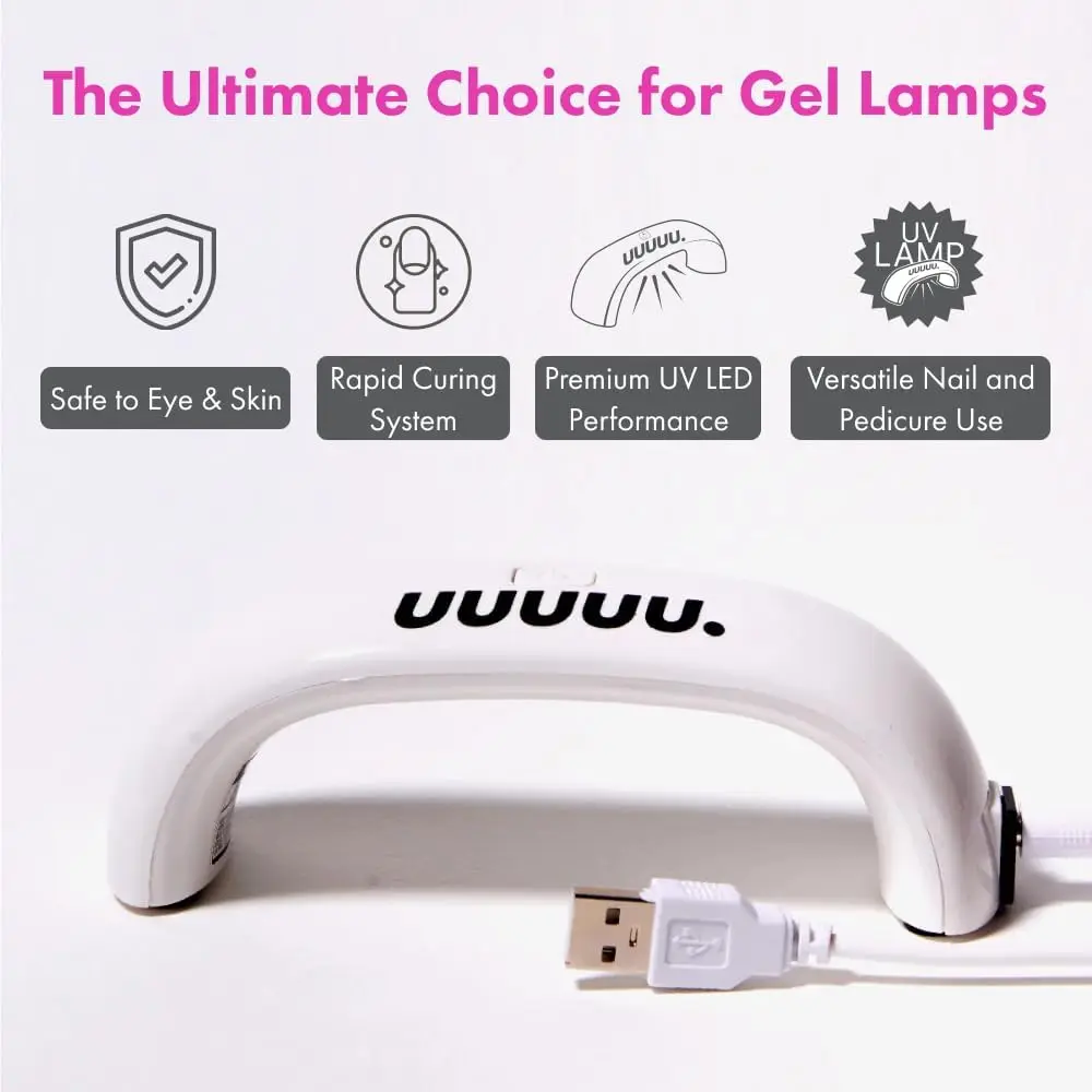 مصباح أظافر LED بالأشعة فوق البنفسجية، ضوء محمول للأشعة فوق البنفسجية للأظافر الجل، 9 وات مع 6 مصابيح LED