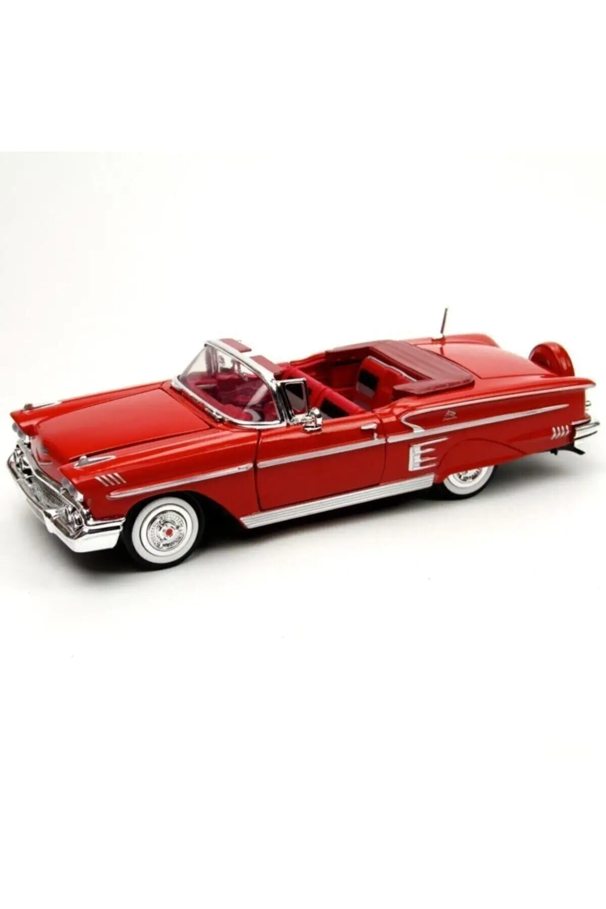 

Red 1:24 1958 Chevy Impala Diecast Car Collection for Kids and Adults