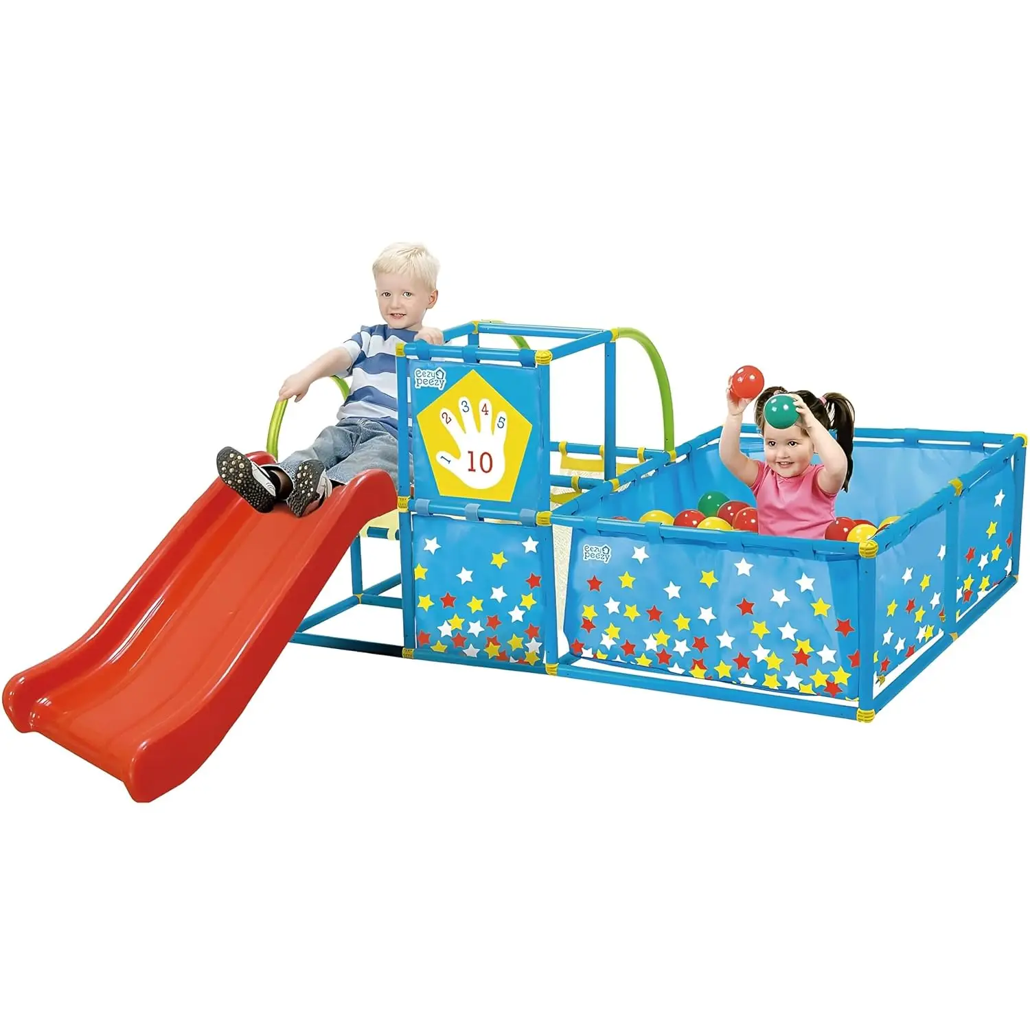 

Игровой комплекс 3-в-1: горка, бассейн с шариками и мишень для метания – в комплекте 50 шариков для активных игр и развлечений