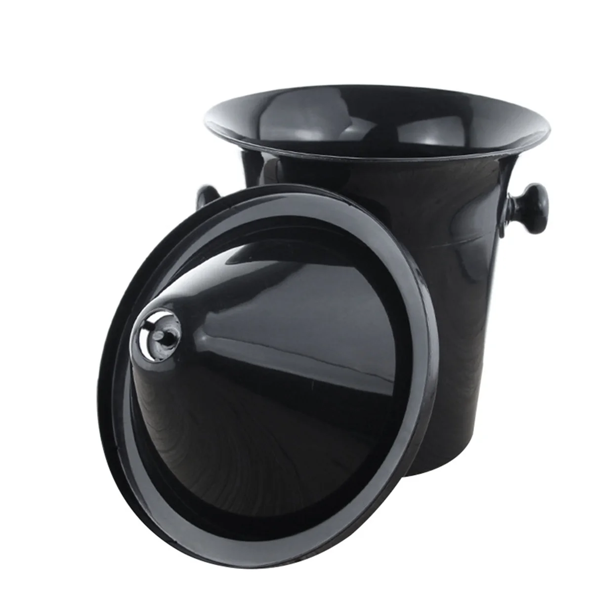 Wine Dump Black Plastic Wine Spittoon - ขนาดมาตรฐานพร้อมถังแชมเปญกรวยสีดํา