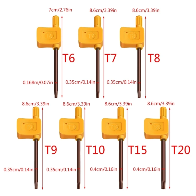 A2UD ไขควง รูปธงประแจคีย์ Torx ไขควง ธงจับเครื่องมือซ่อมแซม