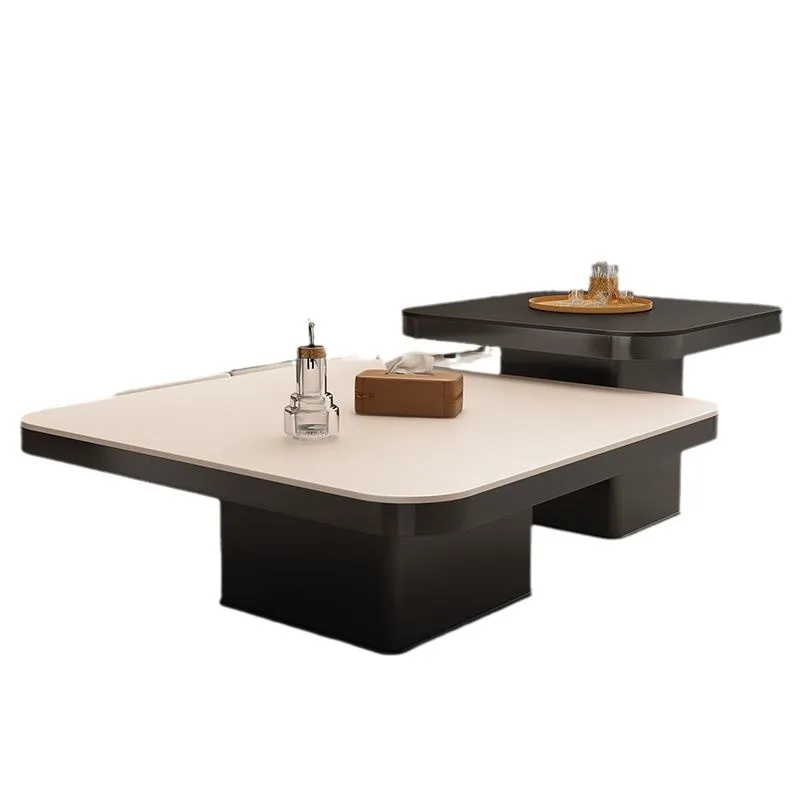 Italian style, high-end, light luxury, slate, square, modern small apartment, coffee table, household, living