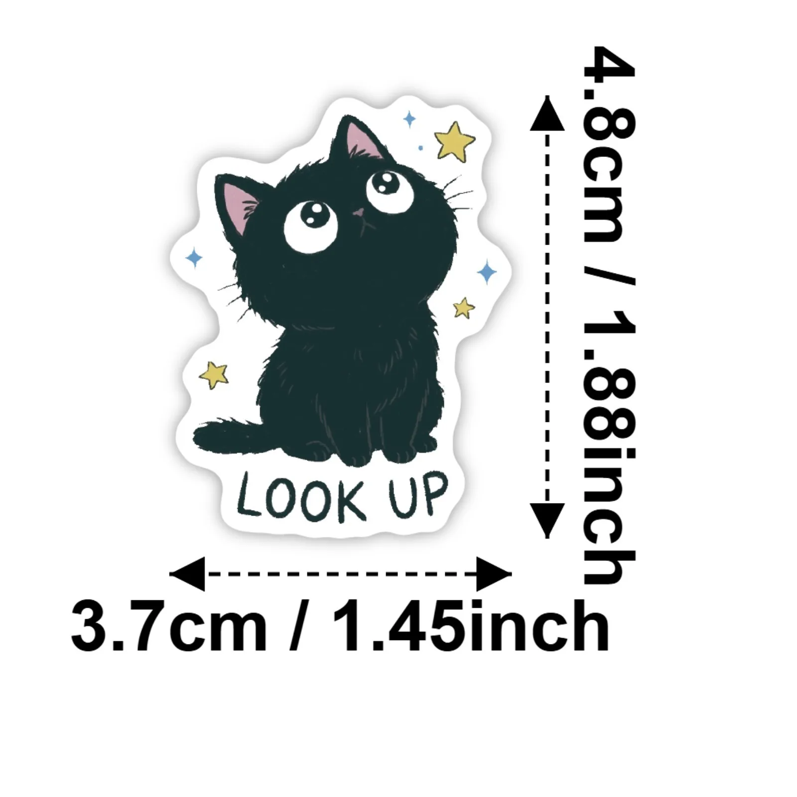 50PCS Cute Emotional Black Cat Stickers Various Mood Expression Kitten Decorative Stickers Scrapbook Journal Planner Accessories - view 5