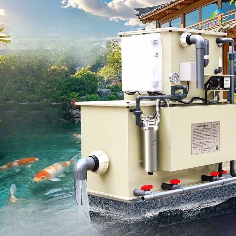 

Intelligent automatic backwash fish pond filter microfilter outdoor courtyard no-clean circulation system equipment box