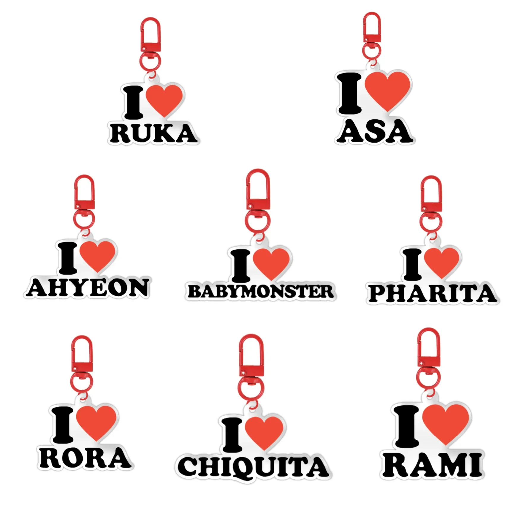 KPOP BABYMONSTER акриловый брелок в стиле INS, высокое качество, двухсторонняя печать, рюкзак, деко, брелок ASA CHIQUITA RUKA, подарки для фанатов