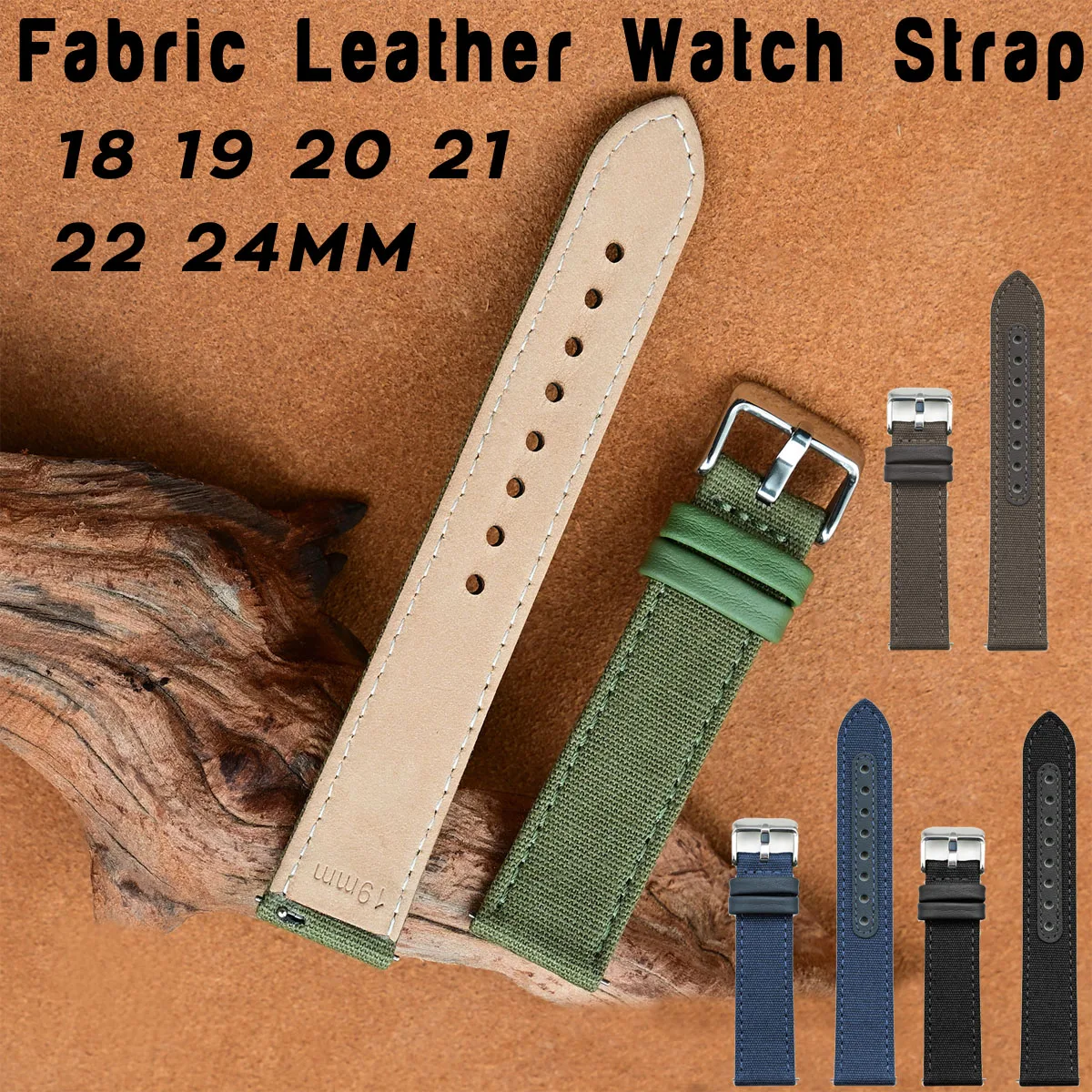 

Нейлоновый ремешок для часов 18, 19, 20, 21, 22 мм, 24 мм, универсальный тканевый ремешок для часов из натуральной кожи, быстросъемный спортивный парусиновый браслет, ремень