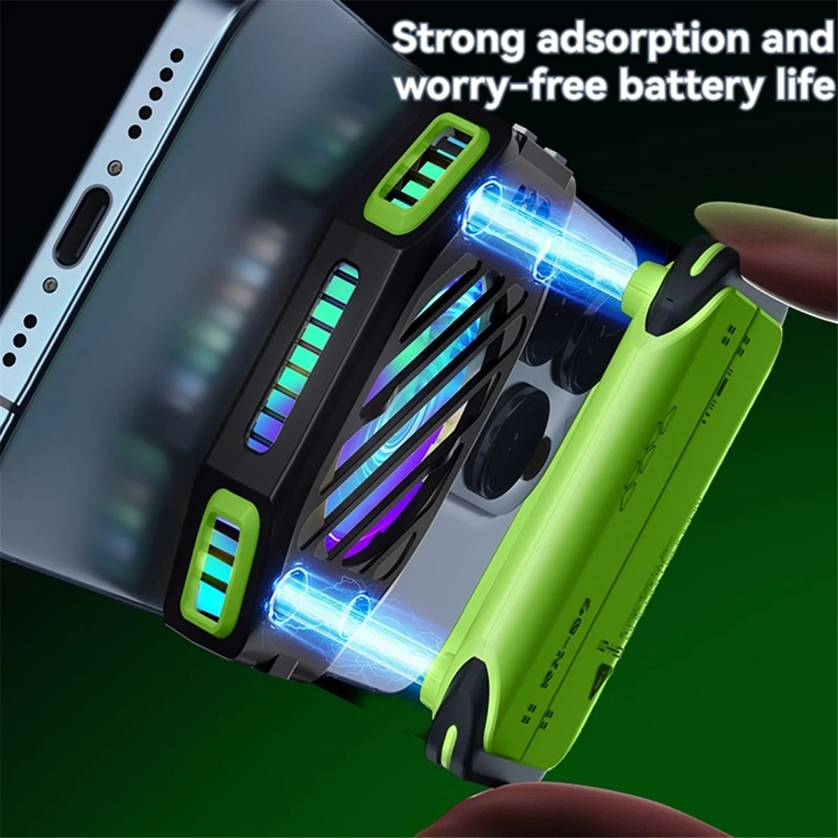 Magnetyczny półprzewodnikowy wentylator chłodzący X111 z 7-biegową regulacją chłodnicy do gier dla IOS Android Universal