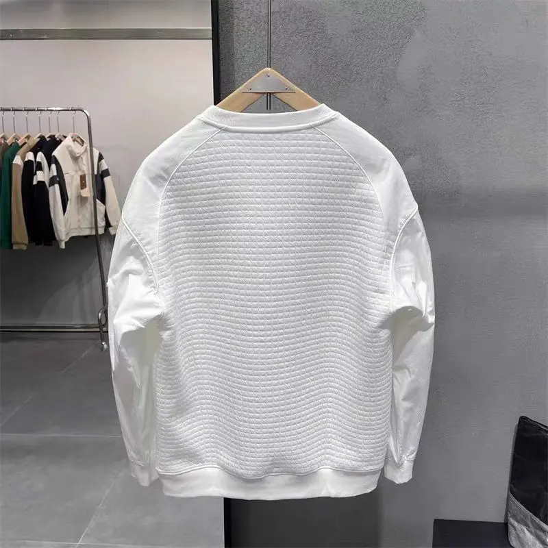 Autumn Winter New Fashion Round Neck Long Sleeve Patchwork Sweatshirts Men's Clothing Korean Loose All-match Simplicity Chic Top