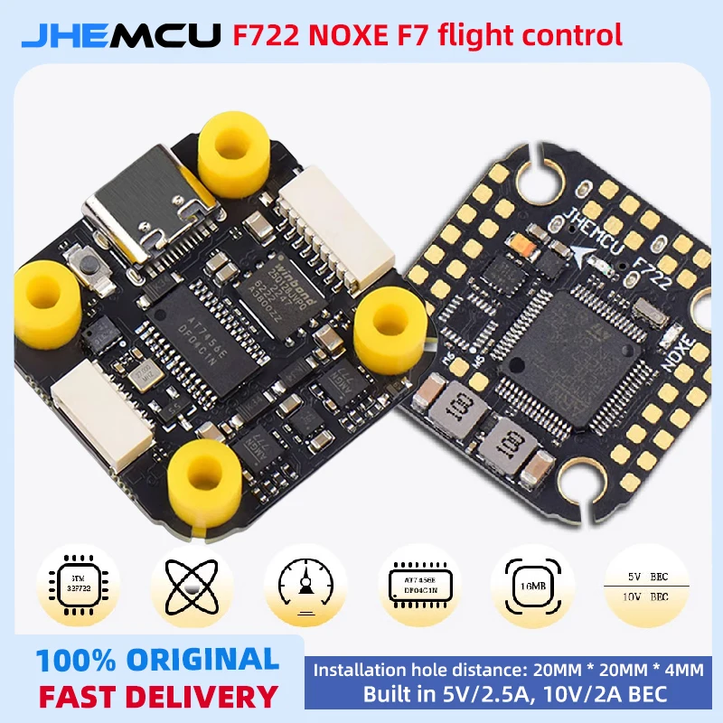 JHEMCU F722 NOXE FC ICM-42688-P 3-6S Flight Controller STM32 TYPE-C For ELRS TBS CRSF SBUS IBUS DSM2 DSMX FPV drone 20X20MM