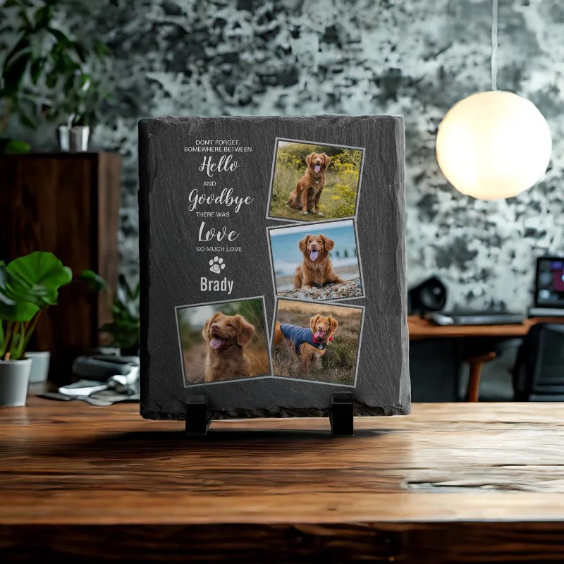 الحيوانات الأليفة التذكارية الحجر اللوحة مخصص صور لائحة الإطار الكلب القط ذكرى تذكار شخصية القبر علامة تحية هدية ديكور المنزل
