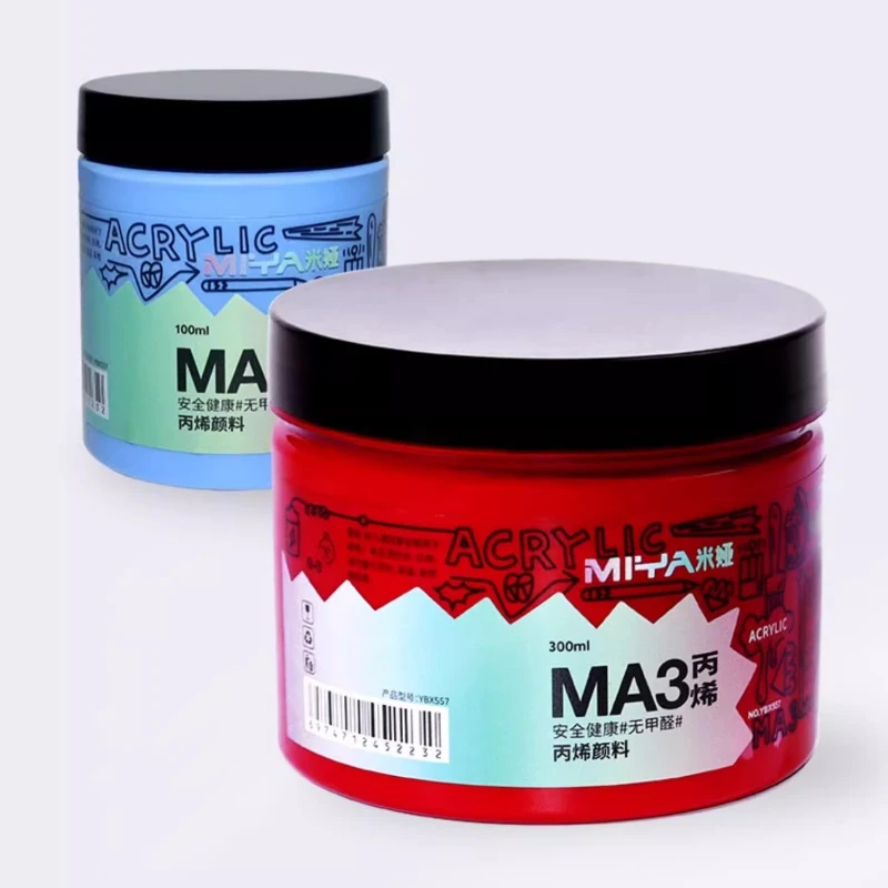 

100ml/300ml Acrylic Pigment Waterproof and Sun-resistant Not Fading for Texture Painting DIY Hand-painted Wall Painting